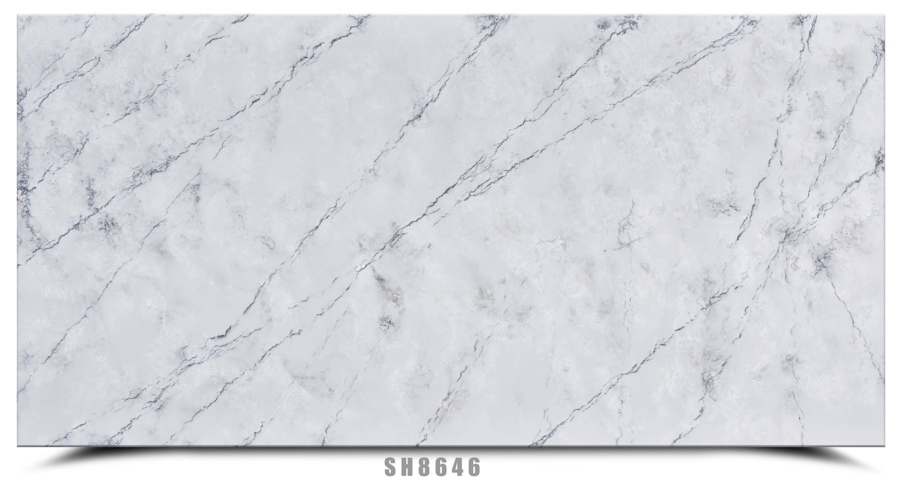 Veined white quartz slab