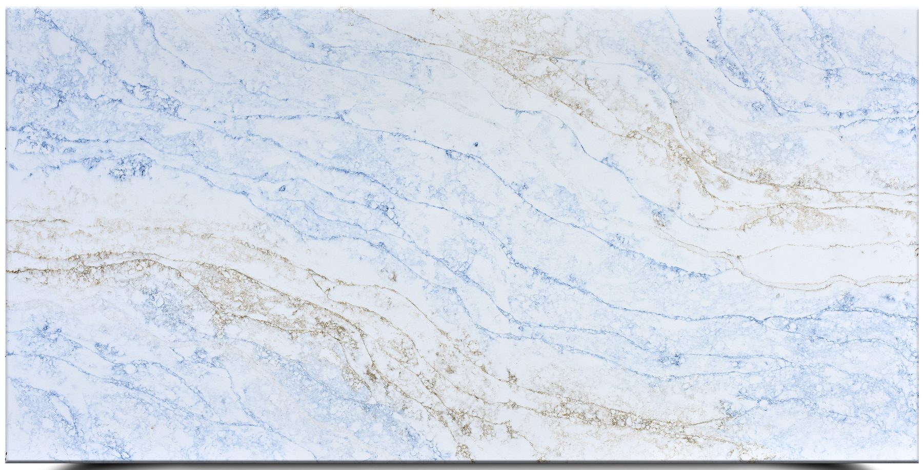 Veined white quartz slab from our production
